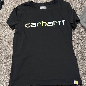 Carhartt Black Tee with Pastel Gradient Logo